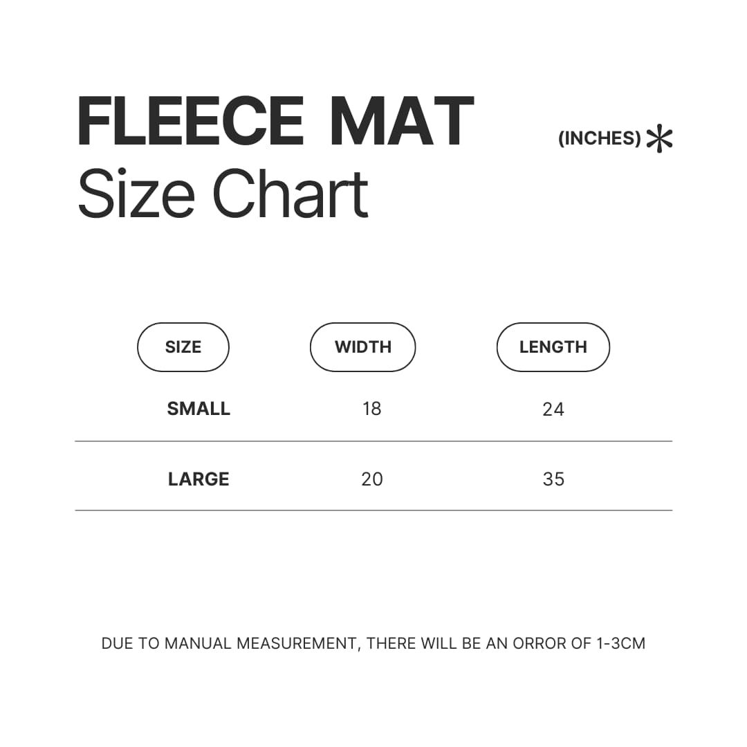 Fleece Mat Size Chart - Cuphead Shop