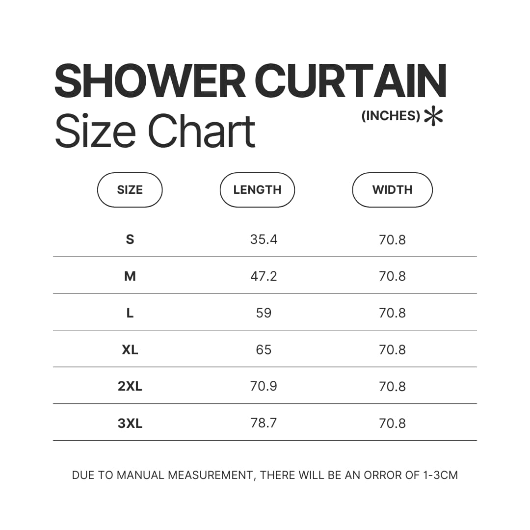 Shower Curtain Size Chart - Cuphead Shop