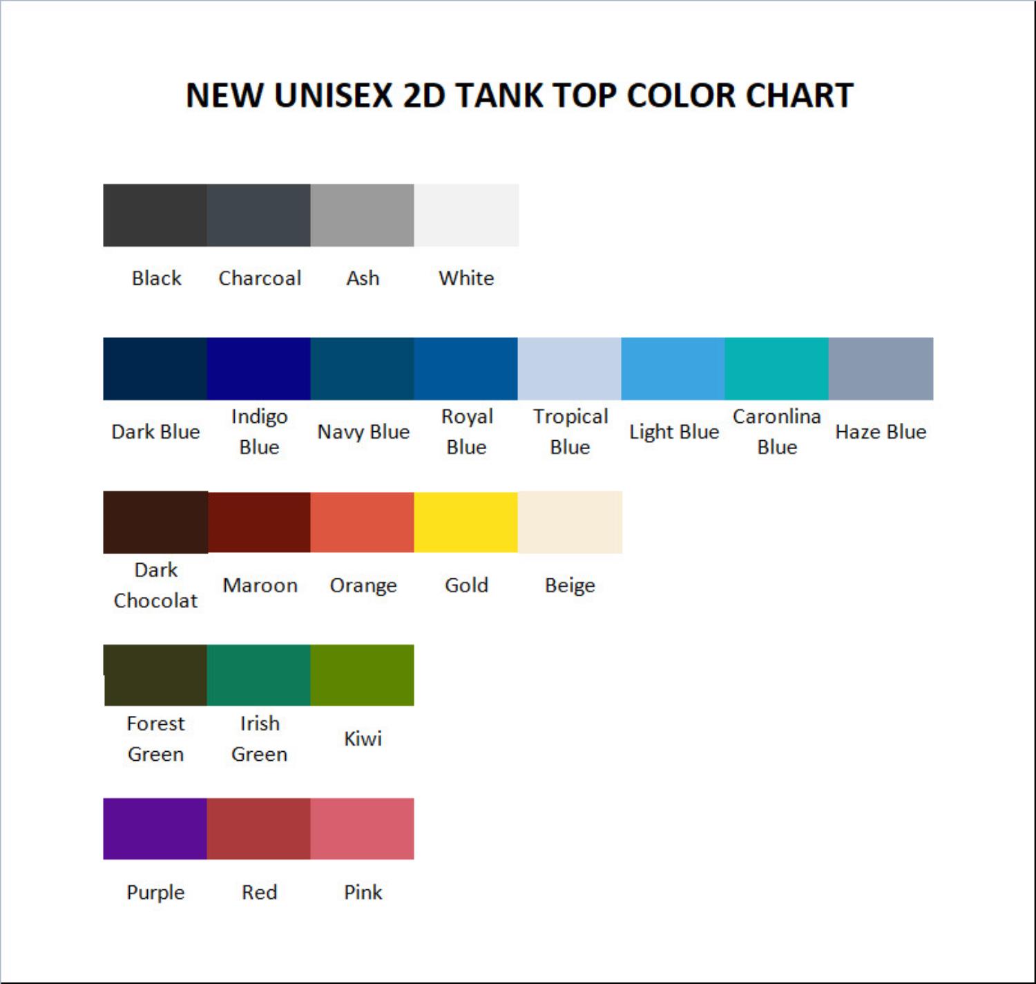 tank top color chart - Cuphead Shop