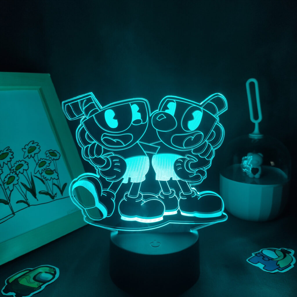 Cuphead Mugman Game 3D Led Lava Lamps RGB Neon Battery Night Lights Cool Gifts For Friends 2 scaled - Cuphead Shop