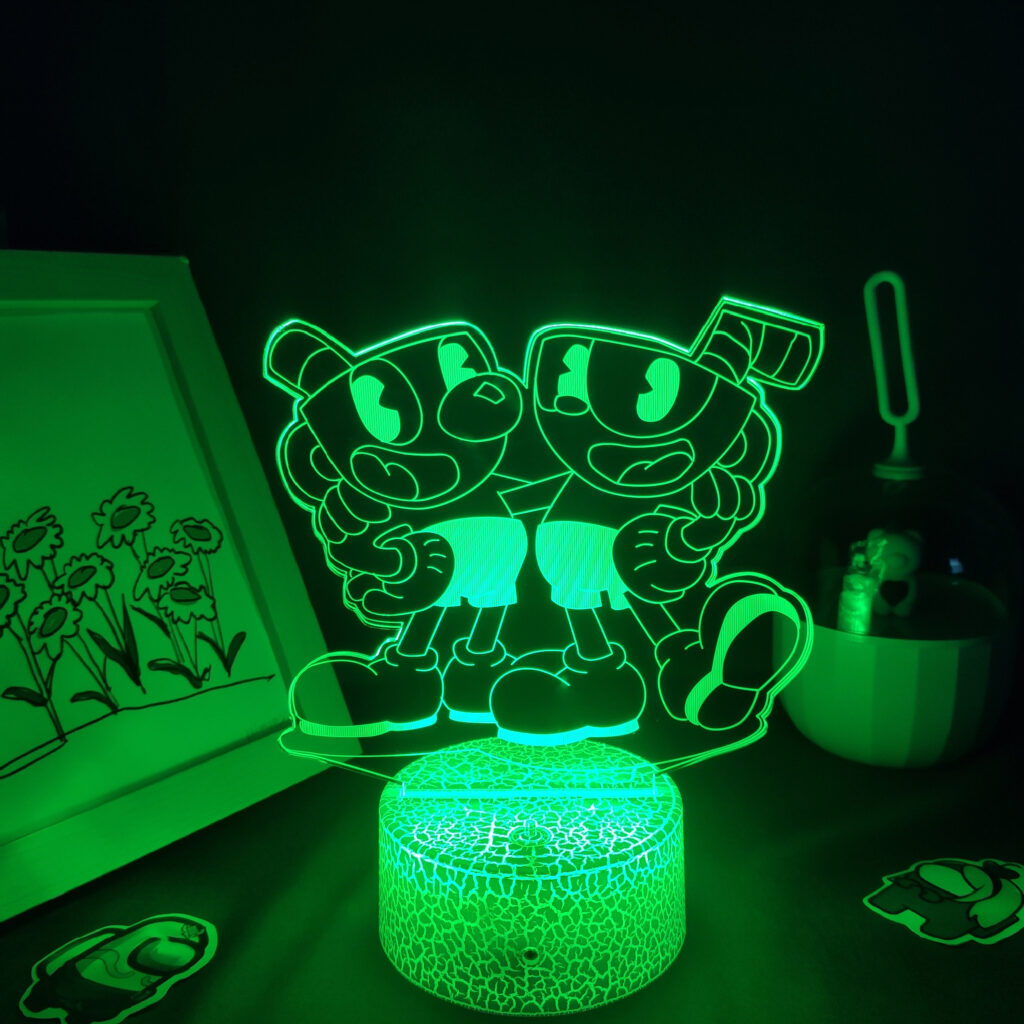 Cuphead Mugman Game 3D Led Lava Lamps RGB Neon Battery Night Lights Cool Gifts For Friends 5 scaled - Cuphead Shop