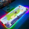 Cuphead RGB Mouse Pad Anime Gaming LED Mousepad Gamer Desk Accessories Keyboard Mat Deskmat Mats Mause 5 - Cuphead Shop