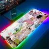Cuphead RGB Mouse Pad Anime Gaming LED Mousepad Gamer Desk Accessories Keyboard Mat Deskmat Mats Mause 6 - Cuphead Shop