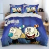 Cuphead and Mugman Game Gamer Comforter Bedding Set Duvet Cover Bed Set Quilt Cover Pillowcase King 20 - Cuphead Shop